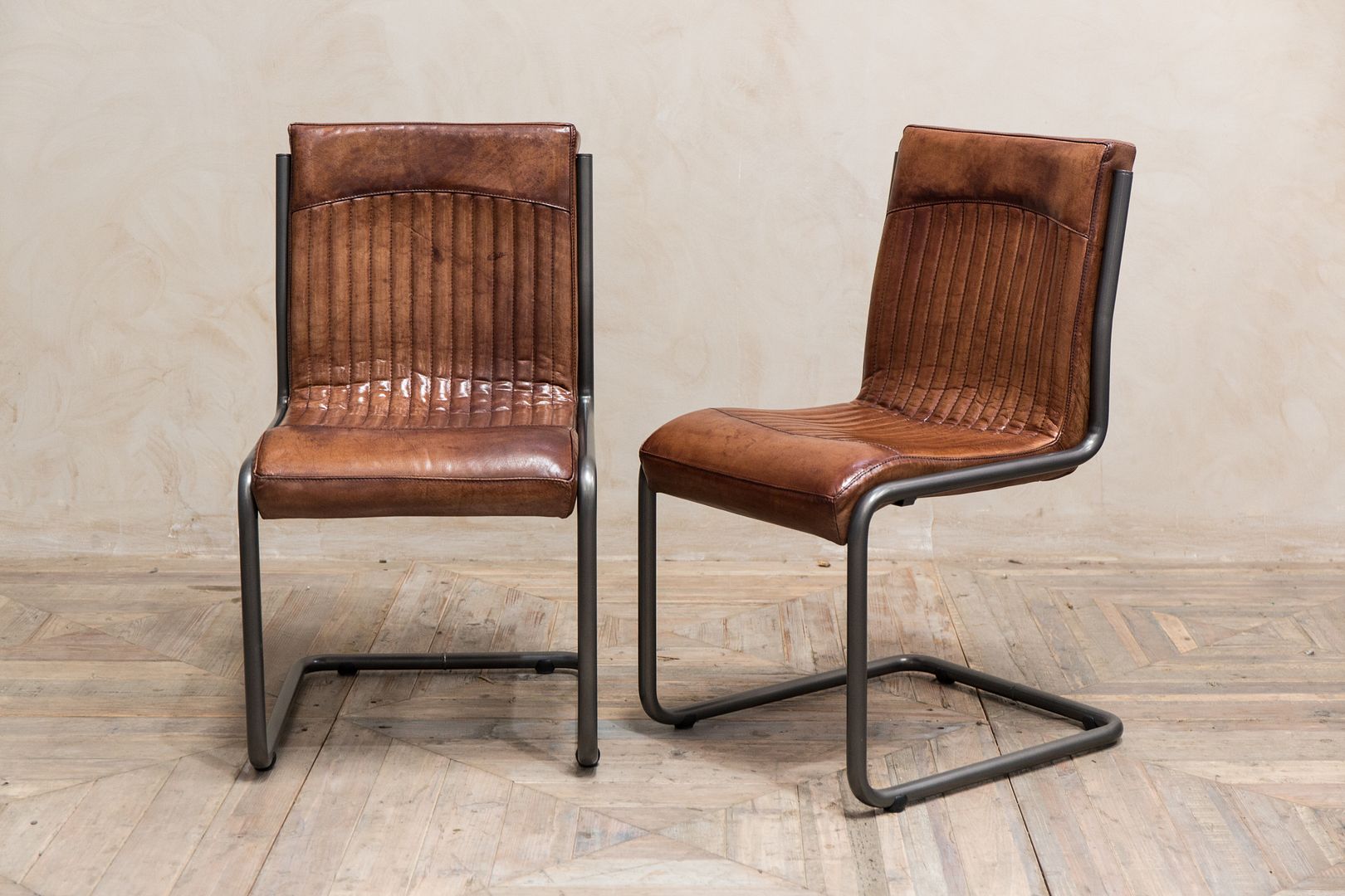 INDUSTRIAL LOOK DINING CHAIR VINTAGE STYLE TAN LEATHER DINING CHAIR eBay